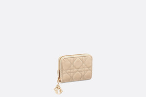 Small Lady Dior Voyageur Coin Purse • Sand-Colored Cannage Lambskin