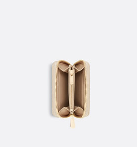 Small Lady Dior Voyageur Coin Purse • Sand-Colored Cannage Lambskin