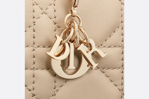 Small Lady Dior Voyageur Coin Purse • Sand-Colored Cannage Lambskin