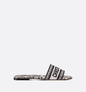 Dway Slide • White and Black Embroidered Cotton with Plan de Paris Motif