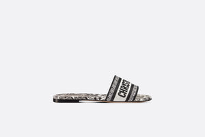 Dway Slide • White and Black Embroidered Cotton with Plan de Paris Motif