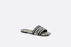 Dway Slide • White and Black Embroidered Cotton with Plan de Paris Motif
