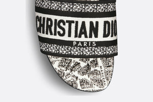 Dway Slide • White and Black Embroidered Cotton with Plan de Paris Motif