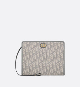 Medium 30 Montaigne Pouch • Gray Dior Oblique Jacquard