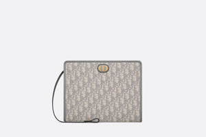 Medium 30 Montaigne Pouch • Gray Dior Oblique Jacquard