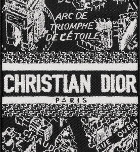 Mini Dior Book Tote Phone Bag • Black and White Plan de Paris Embroidery (13 x 18 x 5 cm)
