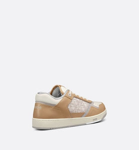 B27 Low-Top Sneaker • Beige and Cream Smooth Calfskin with Cream Dior Oblique Jacquard