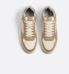 B27 Low-Top Sneaker • Beige and Cream Smooth Calfskin with Cream Dior Oblique Jacquard