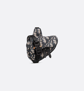 Nano Saddle Bag • Beige and Black Dior Oblique Jacquard