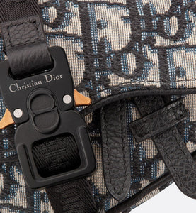 Nano Saddle Bag • Beige and Black Dior Oblique Jacquard