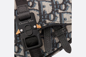 Nano Saddle Bag • Beige and Black Dior Oblique Jacquard