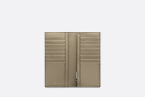 Vertical Long Wallet • Beige Grained Calfskin with CD Icon Signature