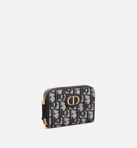 Small 30 Montaigne Voyageur Coin Purse • Blue Dior Oblique Jacquard