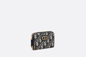 Small 30 Montaigne Voyageur Coin Purse • Blue Dior Oblique Jacquard