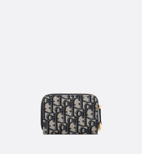 Small 30 Montaigne Voyageur Coin Purse • Blue Dior Oblique Jacquard