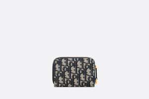Small 30 Montaigne Voyageur Coin Purse • Blue Dior Oblique Jacquard