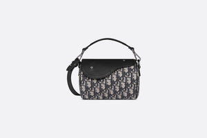 Mini Roller Bag with Strap • Beige and Black Dior Oblique Jacquard and Black Grained Calfskin