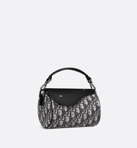 Mini Roller Bag with Strap • Beige and Black Dior Oblique Jacquard and Black Grained Calfskin