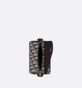 Mini Roller Bag with Strap • Beige and Black Dior Oblique Jacquard and Black Grained Calfskin