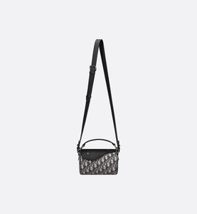 Mini Roller Bag with Strap • Beige and Black Dior Oblique Jacquard and Black Grained Calfskin