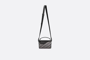Mini Roller Bag with Strap • Beige and Black Dior Oblique Jacquard and Black Grained Calfskin