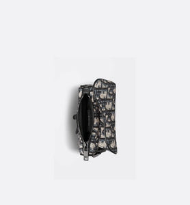 Nano Saddle Bag • Beige and Black Dior Oblique Jacquard