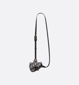 Nano Saddle Bag • Beige and Black Dior Oblique Jacquard
