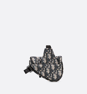 Nano Saddle Bag • Beige and Black Dior Oblique Jacquard