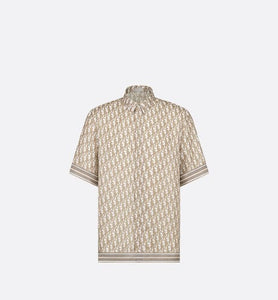 Dior Oblique Short-Sleeved Shirt • Beige Silk Twill