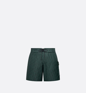 Dior Oblique Swim Shorts • Deep Green Technical Fabric