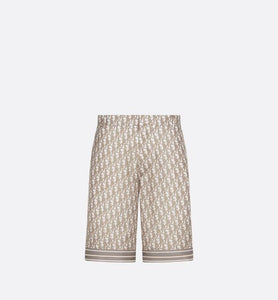 Dior Oblique Bermuda Shorts • Beige Silk Twill
