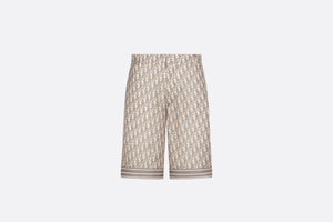 Dior Oblique Bermuda Shorts • Beige Silk Twill