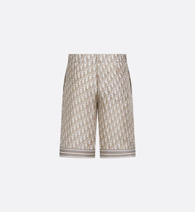 Dior Oblique Bermuda Shorts • Beige Silk Twill