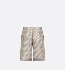 Dior Oblique Bermuda Shorts • Beige Silk Twill