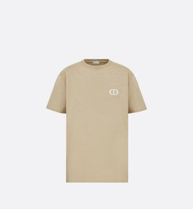 CD Icon Relaxed-Fit T-Shirt • Beige Cotton Jersey