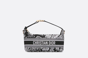 Medium DiorTravel Nomad Pouch • Black and White Technical Fabric with Plan de Paris Motif