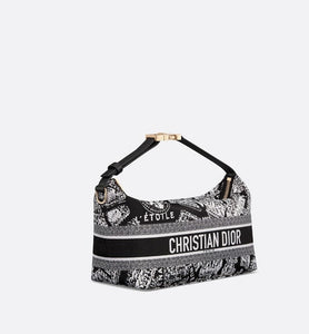 Medium DiorTravel Nomad Pouch • Black and White Technical Fabric with Plan de Paris Motif