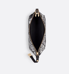 Medium DiorTravel Nomad Pouch • Black and White Technical Fabric with Plan de Paris Motif