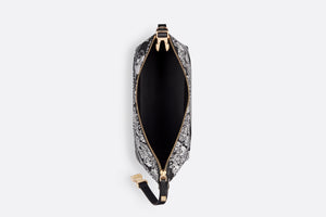 Medium DiorTravel Nomad Pouch • Black and White Technical Fabric with Plan de Paris Motif