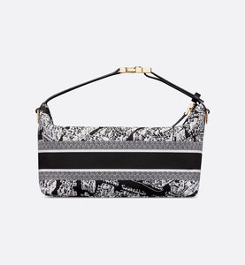 Medium DiorTravel Nomad Pouch • Black and White Technical Fabric with Plan de Paris Motif