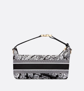Medium DiorTravel Nomad Pouch • Black and White Technical Fabric with Plan de Paris Motif