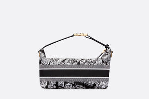 Medium DiorTravel Nomad Pouch • Black and White Technical Fabric with Plan de Paris Motif