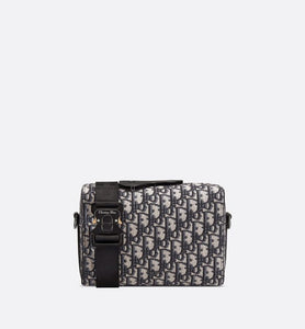 Dior Lingot Pouch • Beige and Black Dior Oblique Jacquard and Black Grained Calfskin
