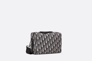 Dior Lingot Pouch • Beige and Black Dior Oblique Jacquard and Black Grained Calfskin