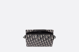 Dior Lingot Pouch • Beige and Black Dior Oblique Jacquard and Black Grained Calfskin