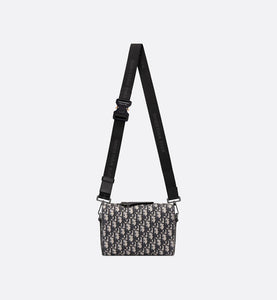 Dior Lingot Pouch • Beige and Black Dior Oblique Jacquard and Black Grained Calfskin