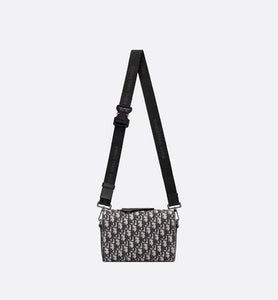 Dior Lingot Pouch • Beige and Black Dior Oblique Jacquard and Black Grained Calfskin