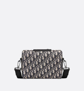 Dior Lingot Pouch • Beige and Black Dior Oblique Jacquard and Black Grained Calfskin