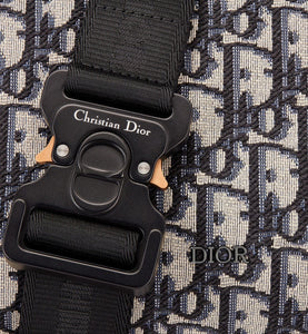 Dior Lingot Pouch • Beige and Black Dior Oblique Jacquard and Black Grained Calfskin