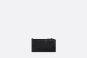 Zipped Card Holder • Black Dior Oblique Jacquard and Grained Calfskin